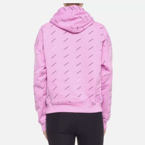 Champion Women's Powerblend Hoodie All Over Print Logo Pull Over - Picture 3 of 7